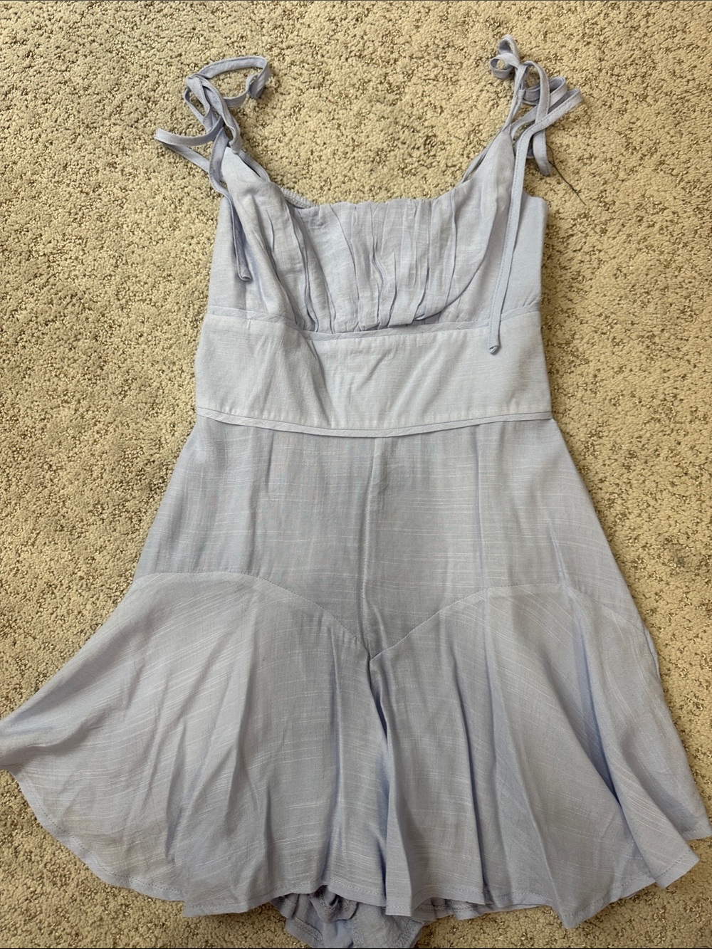 Light Blue Tie-Shoulder romper